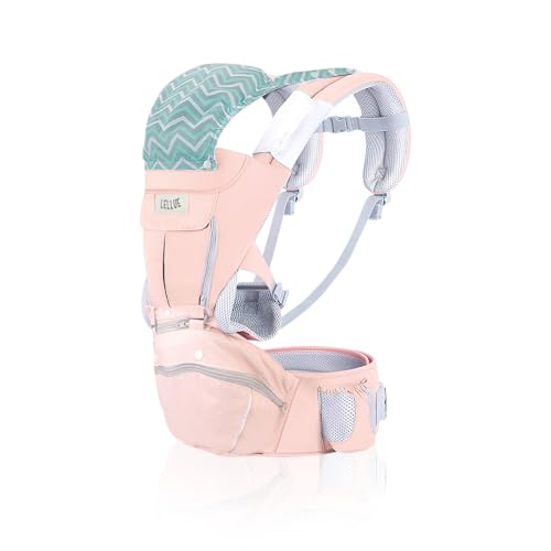 Baby Carrier, – Soft Structured Ergonomic Baby Carrier for Newborns to Toddlers (Up to 44 lbs) 100% Cotton, Multiple Carrying Positions, Removable Hood, Storage Pockets & Drool Pads – Pink