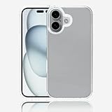 ノーブランド品 iPhone16Plusケース透明クリアケースストラップホール付き耐摩軽量落下防止衝撃吸収保護カバーシリコンTPU素材ソフトケース