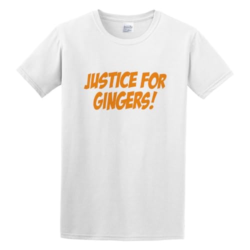 Men's Justice for Gingers Funny Red Head Ginger Hair Joke Cotton T Shirt White M