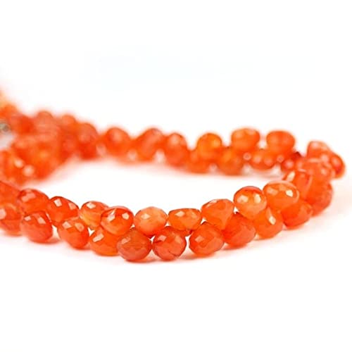 Cornaline micro faceted onion briolettes perles orange fanta 6-8 mm pour bijoux