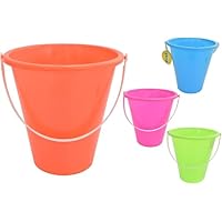 Celino® 22cm Neon Colour Plastic Bucket With Handle Summer Outdoor Beach Kids Sandbox (Blue)