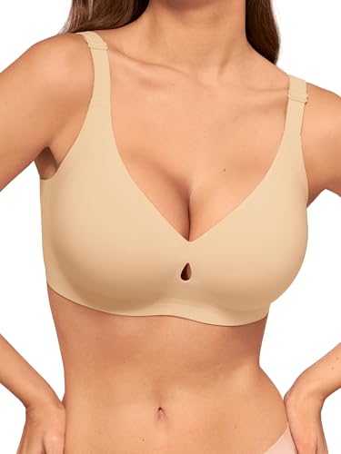 Image of LUCKMEEY Bras for Women No Underwire Wireless Bras - Seamless Push Up Full Coverage Bralettes Comfortable Everyday Bra
