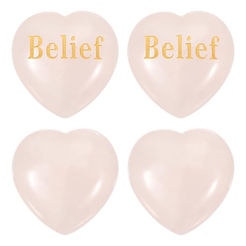 Pierre de cristal naturelle en cœur PATIKIL x4 : quartz d'anxiété de poche pour méditation