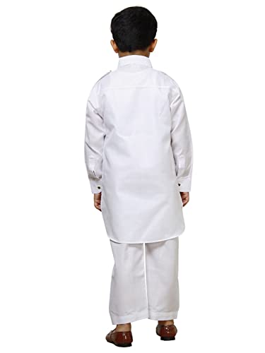 Image of Pro-Ethic Style Developer Kids Ethnic Wear Cotton Pathani Suit for Boys|Plain Kurta Pajama