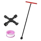 Professionelles T-Griff-Wasserwerkzeug, Karbonstahl-Konstruktion für Sanitärunternehmer, Reparaturzubehör, robustes Messgerät