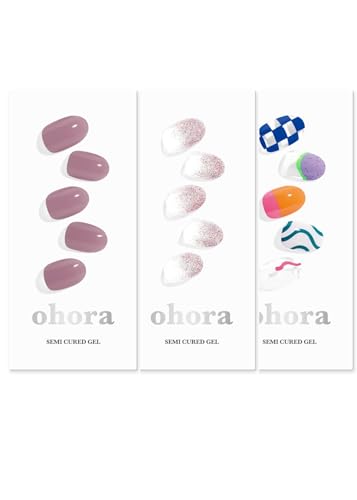 ohora Semi Cured Gel Nail Set of 3 (N Bare