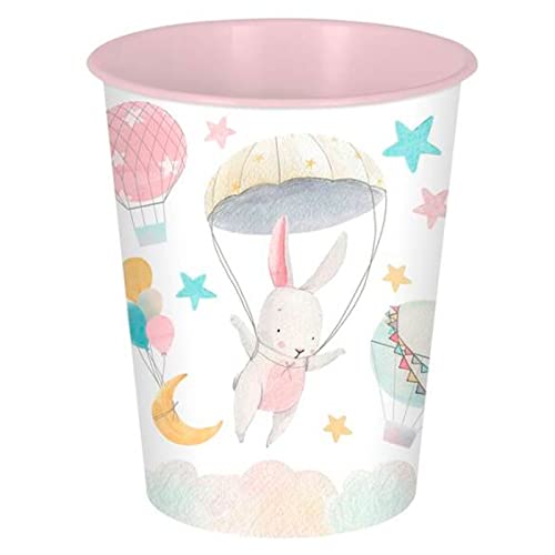 Acan Tradineur - Papelera de plástico Infantil Decorada, Cubo de Basura cilíndrico para Estudio, Dormitorio de niños (Conejita, 25,5 x 21,5 cm, 6 litros)