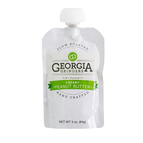 Image of Georgia Grinders Squeeze Creamy Peanut Butter, Gluten Free, Non-GMO, No Added Sugar, No Palm Oil, Vegan Friendly, 3 Ounce (Pack of 6)