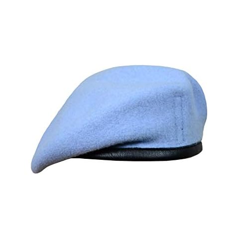 Wool British Military Beret, Light Blue Cover