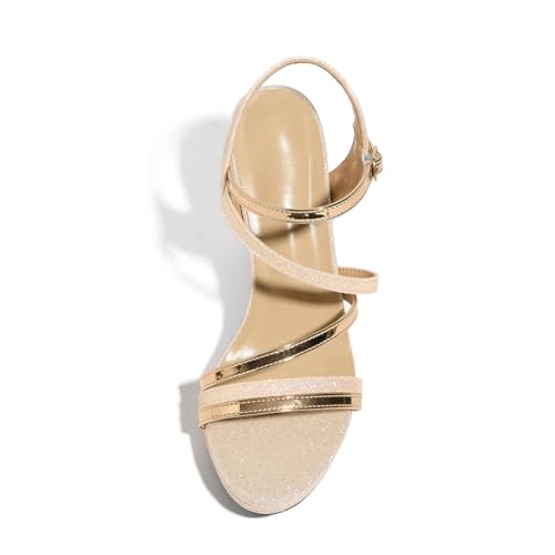 Lyngixko Block Heeled Platform Sandals Chunky Open Toe Shoes for Women by Lyngixko - Used condition - Image 3