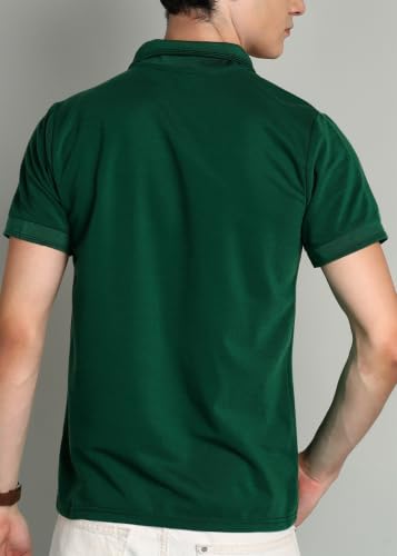 Image of INKKR Men's Combo Polo Neck Cotton Blend Solid T-Shirt (Pack of 2)