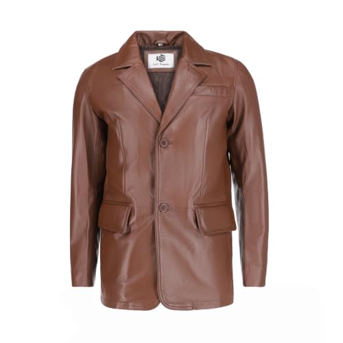 Image of TLC Genuine Leather Blazer Men | Notched Collar Classic Gentleman Style Leather Coats for Men