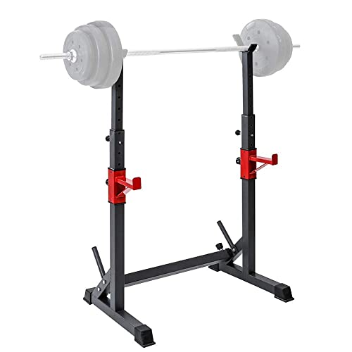 OTQEFTN Large Squat Rack Stand Barbell Free Press Bench Home Gym Power Stands Barbell Bar Rack Squat,Height-Adjustable Dumbbell Stand for Indoor Gym Fitness T