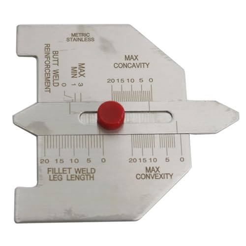Kit de herramientas de calibre de soldadura, juego de inspección de acero inoxidable de 13 piezas con espejo y medidor de filete para una medición precisa e inspección de soldadura