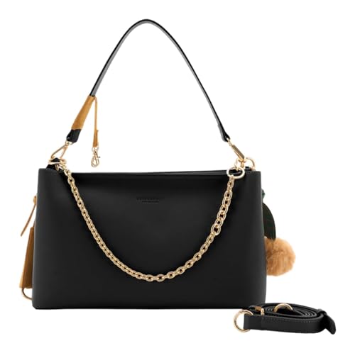 Bolso bandolera Lyby en negro con correa ajustable y acabados de alta calidad
