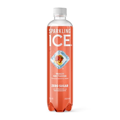 Sparkling Ice, Peach Nectarine Sparkling Water, Zero Sugar Flavored Water, with Antioxidants and Vitamins, 17 fl oz Bottle