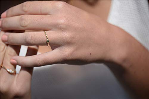 Espere Sterling Silver Birthstone Stacking Ring Dainty Birthstone Rings Open Adjustable [July - Ruby] #TOP1