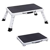 [MRG] [介護の専門家監修] 折りたたみ 踏み台 耐荷重150kg 車 乗り降り 高齢者 高さ3段階調整 軽量 コンパクト 滑り止め付き ステップ台 スツール (ホワイト)