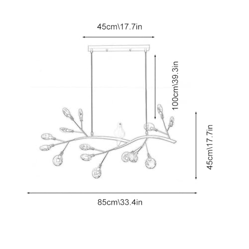 Lustre salle à manger design luxueux avec oiseaux en résine