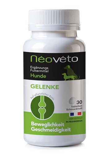 NEOVÉTO – Hundegelenke – 30 natürliche Tabletten – Arthrose bei Hunden – Entzündungshemmend – Vom Veterinärdienst zugelassene Wirkstoffe
