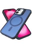 シズカウィルRe iPhone 16 ケース MagSafe対応 マット カバー ワイヤレス充電 耐衝撃 スタンド付き ハイブリッド5 スマホケース 1個入り ディープブルー