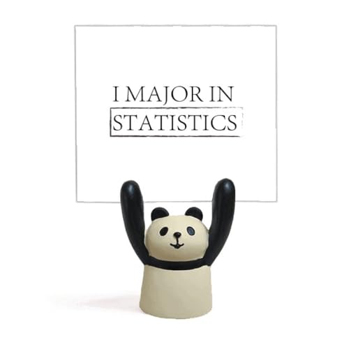 Support de mémo avec citation statistique et pince note panda pour bureau étudiant