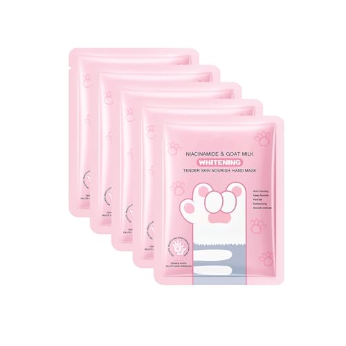 5 Pack Masque éclaircissant et Adoucissant pour les Mains, Hand Mask, Main Gants Hydratants pour Soin de Main Masque Nourrissant Exfoliants Régénérantes Pour Les Mains Sèches Vieillissantes et Gercées