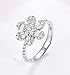 AmDxD Anillo de mujer de oro blanco de 18 quilates, anillo para...