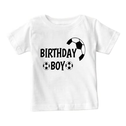 Birthday Boy Soccer Ball DEsign Printed T-shirt for Boys