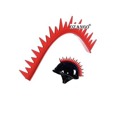 Ozango Bike Cuttable Rubber Mohawk/Spikes Helmet Rubber Mohawk/Spikes Helmet Accessory All Motorcycles Dirt Bike & Normal Helmets Red for Honda CB Shine SP