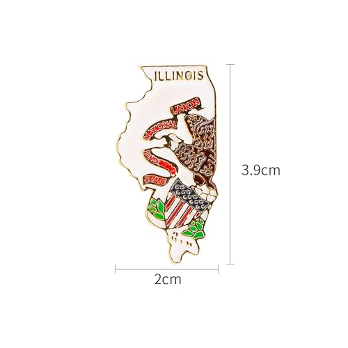 Image of State Shaped Map Lapel Metal Pin Enamel Brooch Keepsake Beautifully Designed for Backpack Hat