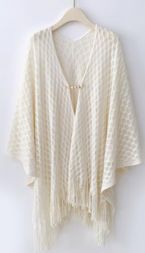 Women's Shawl Wrap Poncho Knit Wrap Shawl Scarf Elegant Cape Sweater Fringe Open Front Cardigan Poncho Soft Blanket2
