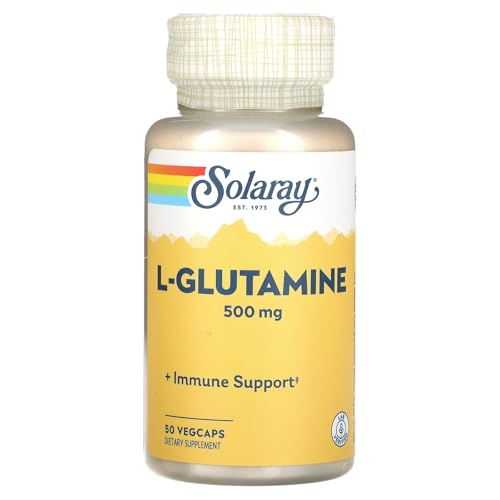 Image of SOLARAY L Glutamine Capsules 500 mg, 50 VegCaps | Immune Support, Free Amino Acid, Lab Verified, 50 Servings
