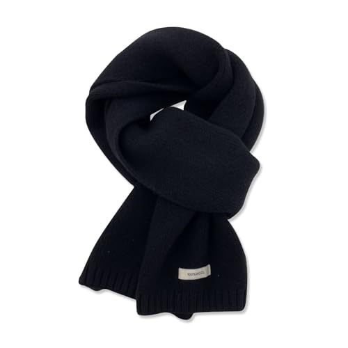 LumiSyne Invierno Bufandas De Lana De Punto Para Mujer Hombre Color Sólido Clásico Punto De Canalé Larga Bufanda De Cuello Pashmina Suave Cálida Bufanda De Collar 150×20cm