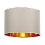 GIGGI Fabric Lamp Shades with Golden Inner Light Shade Ceiling – Modern Lampshades for Ceiling Lights, Lamp Shades for Table Lamps, Floor Lamps, Living Room, Bedroom, Home Décor (Beige, 14")