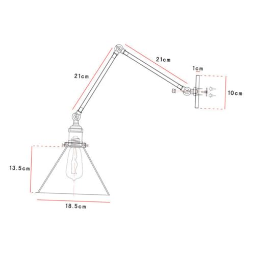 Lámpara de pared E27 ajustable para eliminar sombras al leer 2
