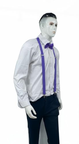 Image of Men's Suspenders Bowtie Set Elastic Y Shape Style Women's Suspenders Bowtie For Wedding&Formal Events