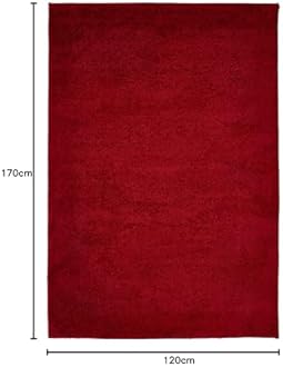 homeart Area Rug - Super Soft Shaggy Rugs For The Living Rooms, Bedrooms And Kitchen - Modern, Easy To Clean Carpet - 120x170 cm, Bordeaux Dark Red