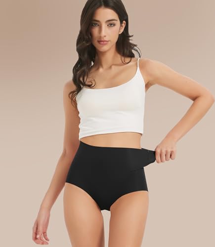 Image of Seamless Underwear for Women - High Waisted No Show Panties, 3D Wrap Hip Full Coverage Stretch Briefs 6 Pack