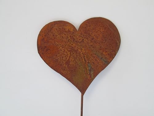 Generisch Gartenstecker Herz aus Metall mit Rostoptik, 11x10x30cm, 6...