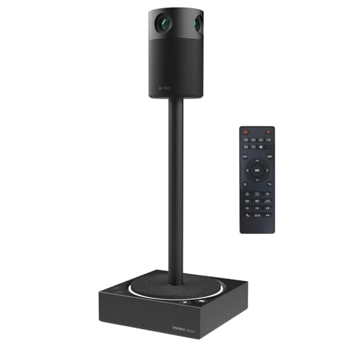 Innex Omni AI Built-in 4K 360 All-in-one Video Conference Camera, Multiple AI Mode, 4 mics and 2 Speakers, Speaker and Body Tracking, USB Plug and Play, Conference Room, for Zoom, Microsoft Teams