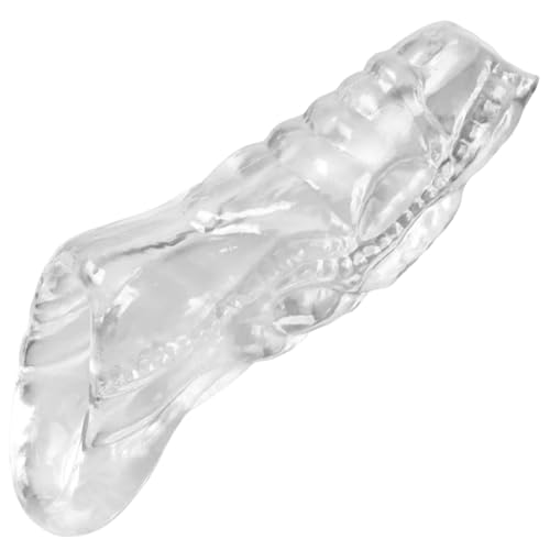 COOFINE Soft Silicone Penis Sleeve, Reusable Cock Sleeve Realistic Adult Male Sex Toys for Men Penis Extender,Ultra-Soft Silicone Penis Enlarger for Couples Sex Toys for Men Adult Toys (Clear)