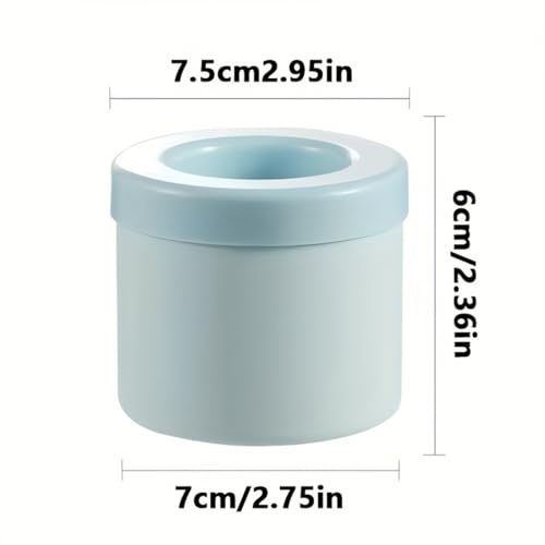 Molde cilíndrico de silicona para cubitos de hielo azul 4 piezas miniatura 2