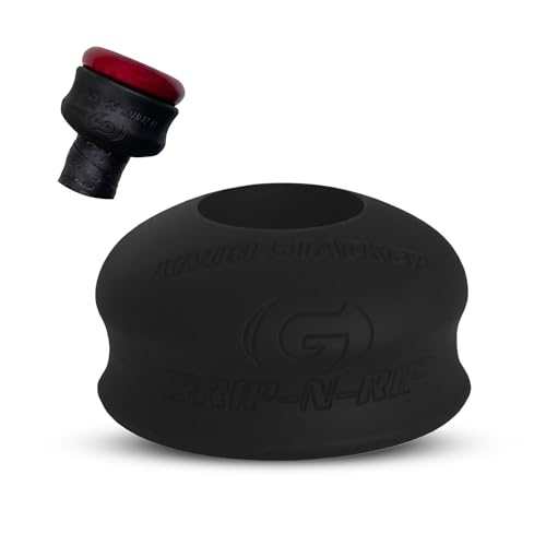 Grip-N-Rip Knob Stacker Choke-Up Ring for Baseball/Softball Bats Provides Choking Up Space & Relief from Bat Sting Stackable for Custom Fit and Comfort (Black)