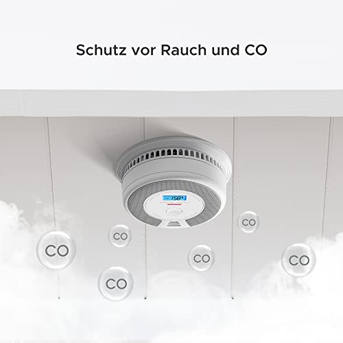 X-Sense Vernetzbarer kombinierter Rauch- und Kohlenmonoxid-Melder mit LCD Anzeige & 10 Jahres Batterie, SC07-W, 1er Set – Ansicht 3