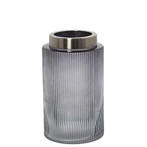 Vase en verre gris design moderne pour composition florale - 2