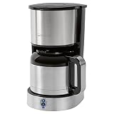Clatronic KA 3756 elektrische Thermo-Kaffeemaschine, Kaffeemaschine, Filterkaffeemaschine für 8–10 Tassen Kaffee (ca. 1,2 Liter), Abschaltautomatik, Filtereinsatz, Edelstahl-Thermoskanne