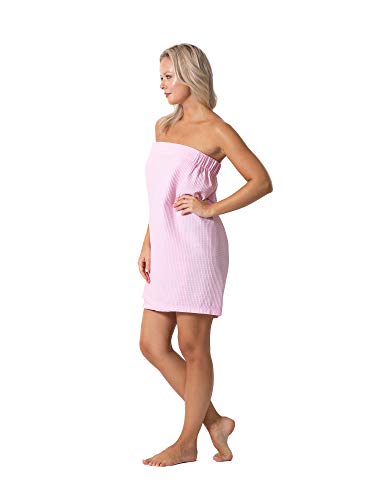 Image of Turkish Linen Women's Waffle Spa Body Wrap with Adjustable Closure