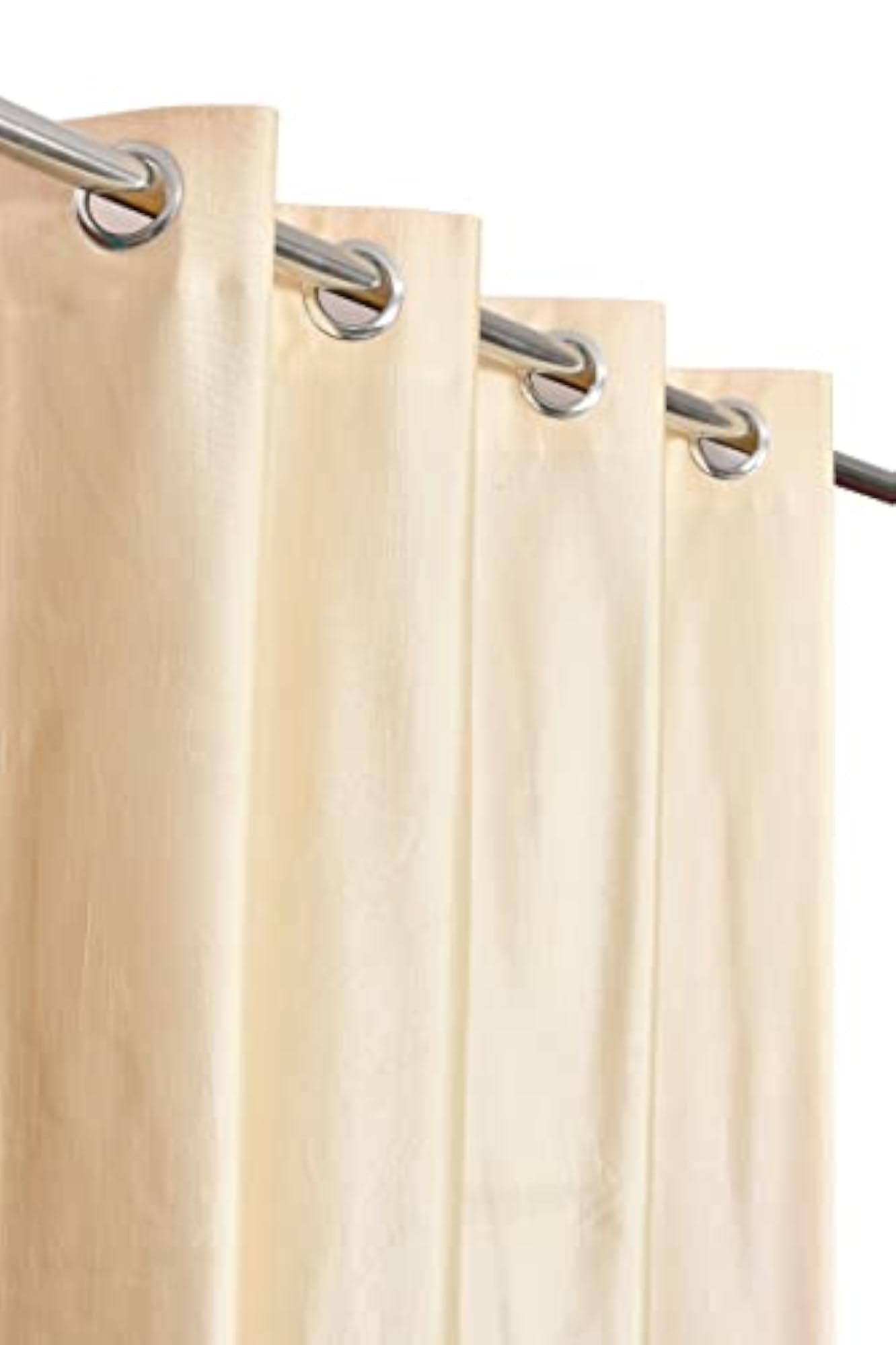 Solid Plain Polyester Window Curtains Set of 3, Maroon Cream