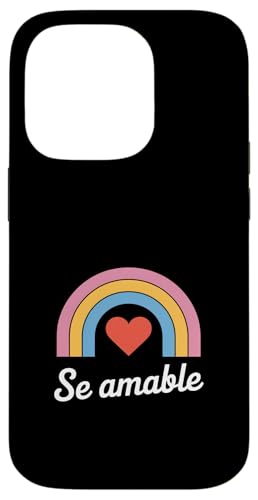 Funny Se Amable Rainbow Heart Says Minimalist �X�}�z�P�[�X iPhone 14 Pro �p